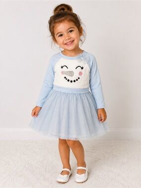 Zunie • NWT Light Blue Snowman Tulle Dress